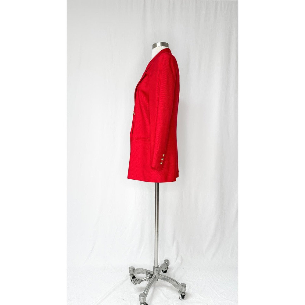 Vintage 90’d Liz Claiborne Red Doube Breast Button Blazer (10P) - Picture 5 of 10